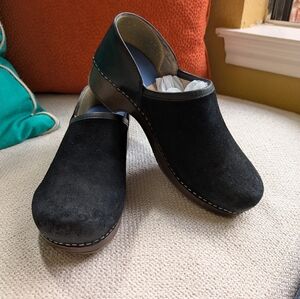 Danskos Brenna Women's Black Suede Clogs